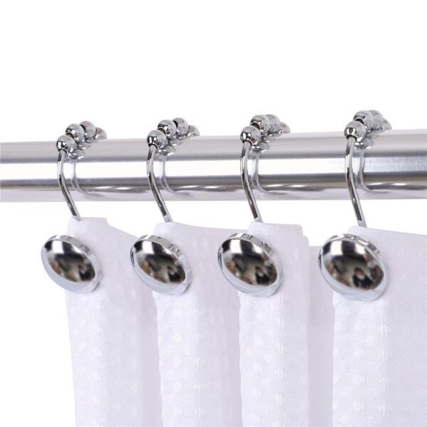 Utopia Alley HK6SS Beatrice Shower Curtain Hooks for Bathroom Shower Rods Curtains; Set of 12 - Chrome HK6SS - main